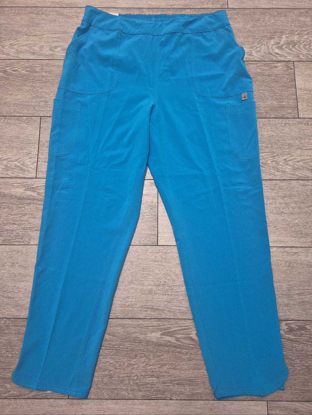 Scrubstar Active Womens Blue Fashion Tapered Leg Pull-on Stretch Scrub Pants NEW
